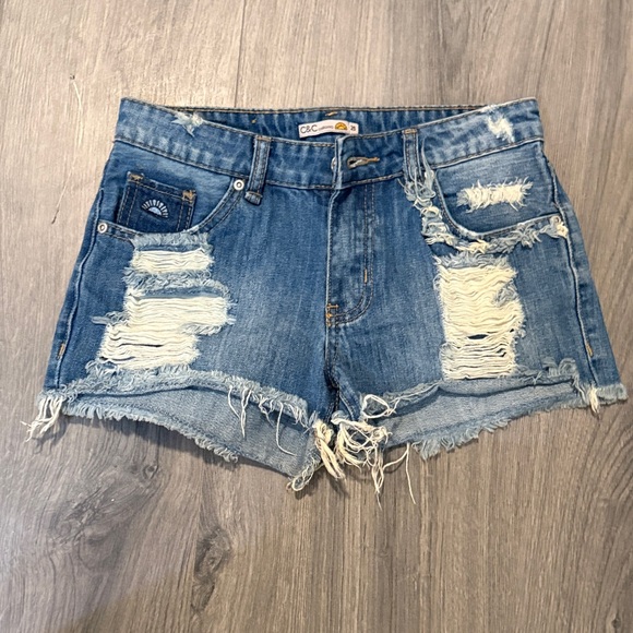 C&C California Pants - C&C California Ripped Blue Jean Shorts. Size 25